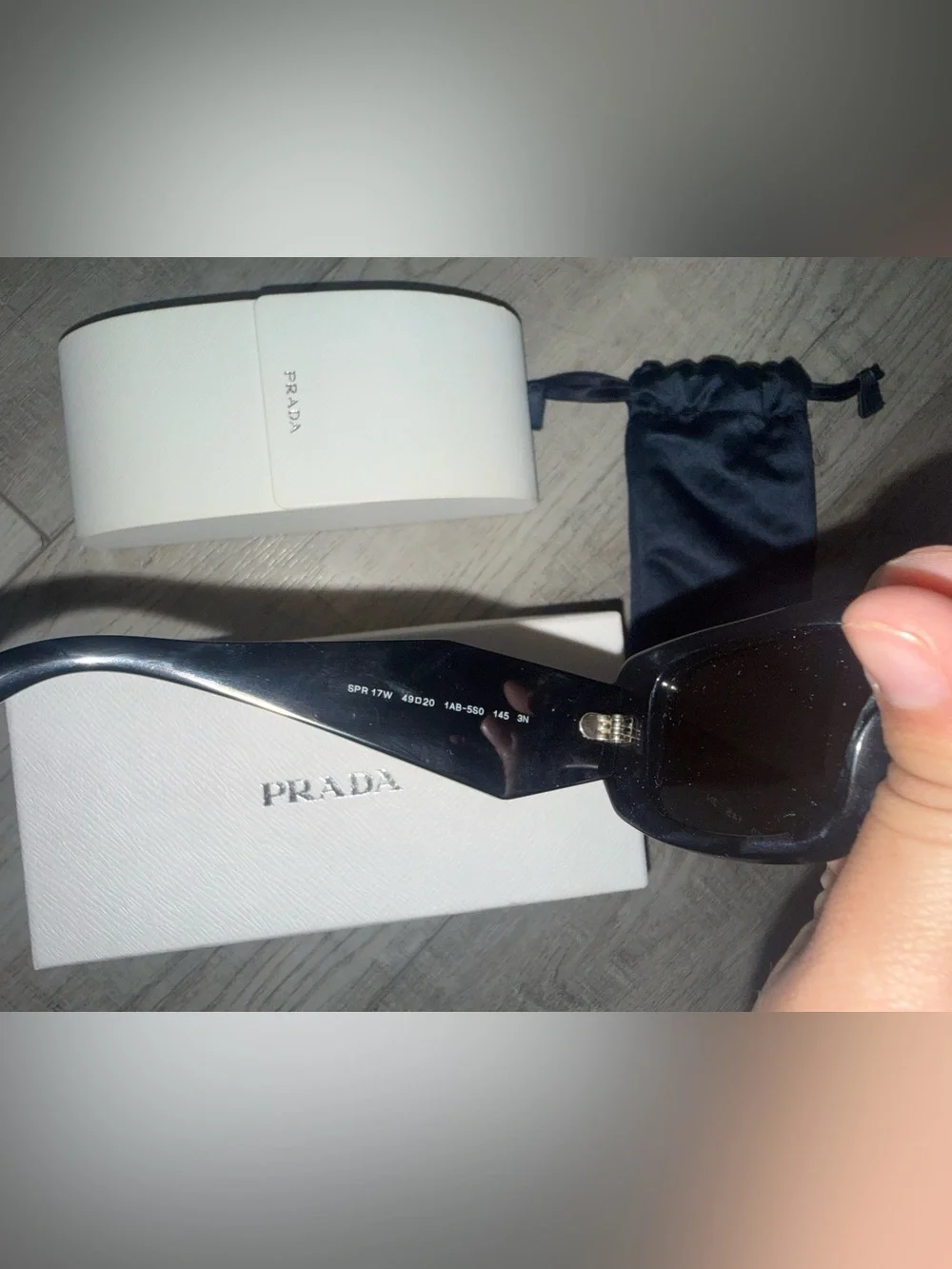 Prada Women Black PR 17WS Sunglasses